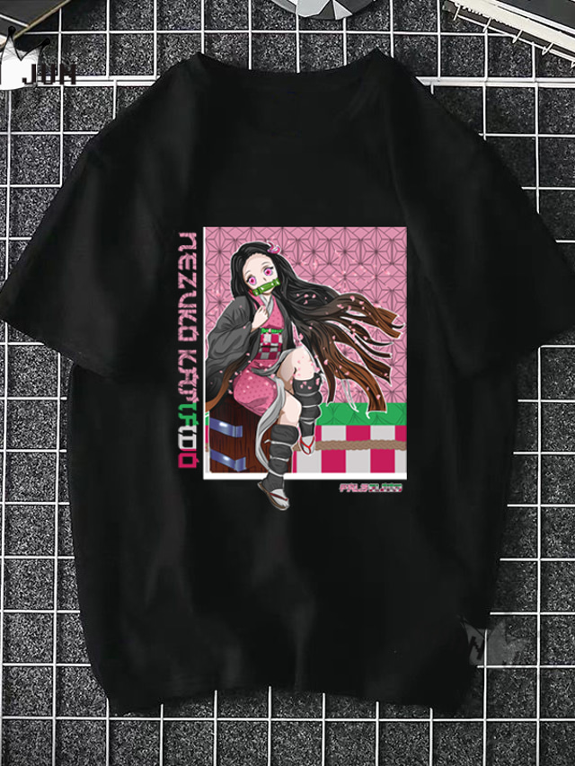  Innoittamana Demon Slayer Cosplay Cosplay-Asut T-paita Polyesteri / puuvillasekoite Painettu T-paita Käyttötarkoitus Naisten / Miesten
