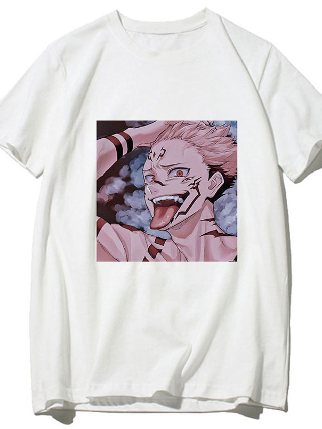  Inspirerad av Jujutsu-kaisen Cosplay Animé Tecknat Polyester / bomullsblandning Mönster Harajuku Grafisk Söt T-shirt Till Herr / Dam