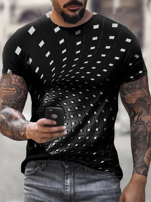 T-Shirt pour Hommes Texture T-Shirt À Manches Courtes T-Shirt À Col Rond T-Shirt pour Hommes Texture T-Shirt À Manches Courtes T-Shirt À Col Rond