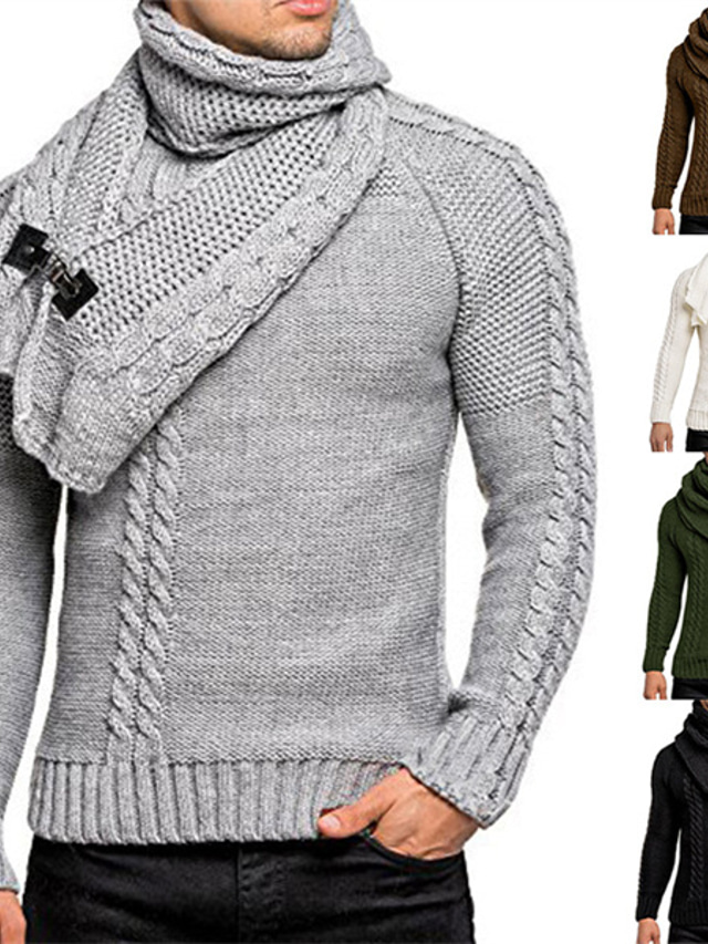  Men's Sweater Cardigan Knit Button Knitted Solid Color V Neck Stylish Vintage Style Fall Winter White Black S M L / Long Sleeve / Plus Size