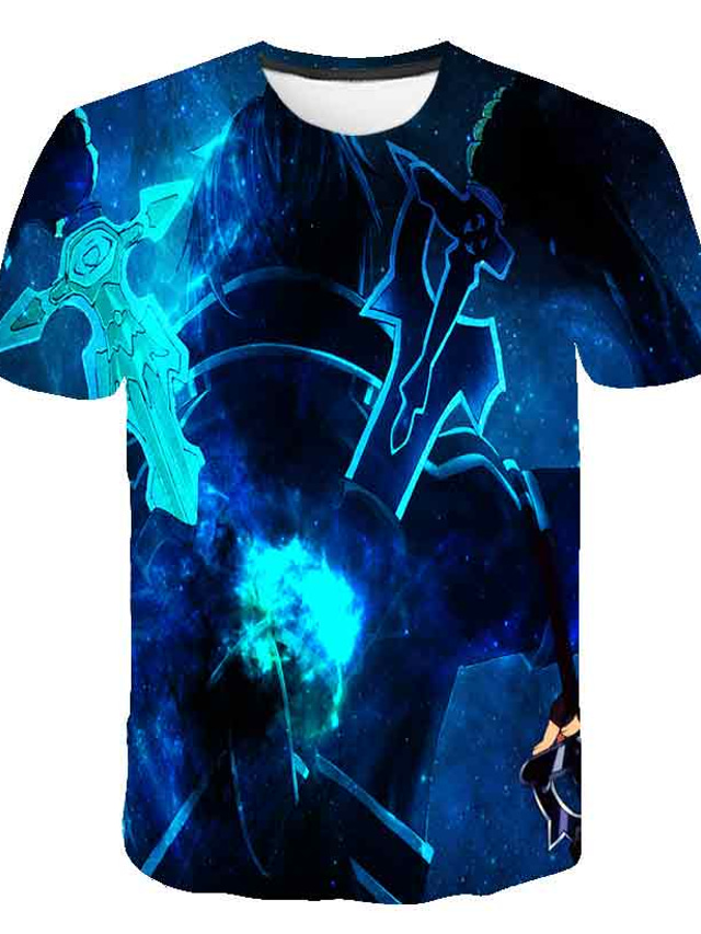  Inspired by SAO Swords Art Online Anime Cartoon 100% Polyester 3D 3D Harajuku Graphic T shirt For Men's / Women's