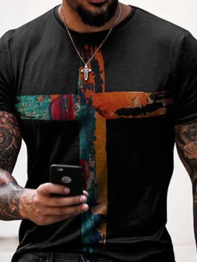 Chemise Homme Ample Manches Courtes Avec Motif Ajouré - Style Décontracté Vintage, Polyester - Neuf Avec étiquettes
