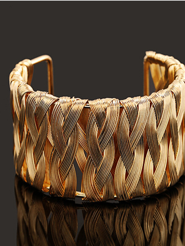 Bracciali a polsino Classico Moda Di tendenza Placcato in oro 14K Gioielli braccialetto Oro Per Anniversario Appuntamento Compleanno Festival