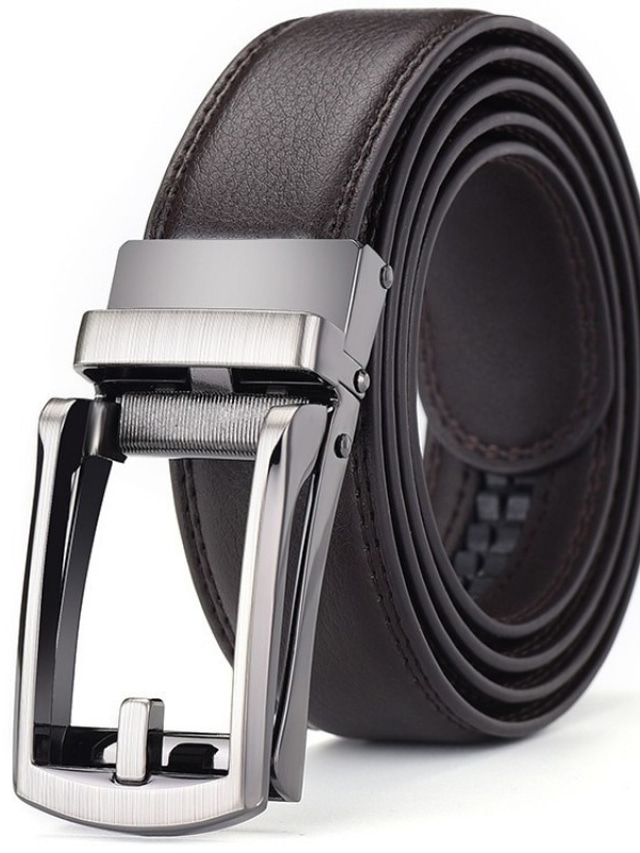  Men's Belt Leather Black Brown Solid Colored Party Work