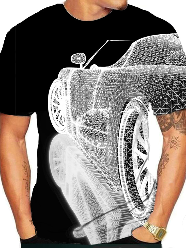 Herren Hemd T Shirt Designer Sommer Kurzarm Graphic 3d Print Übergröße Rundhalsausschnitt 6137