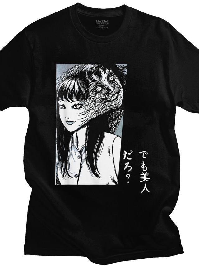 Inspireret af Tomie Tomie Kawakami Anime Tegneserie Polyester / bomuldsblanding Trykt mønster Harajuku Grafisk Kawaii T恤衫 Til Herre / Dame
