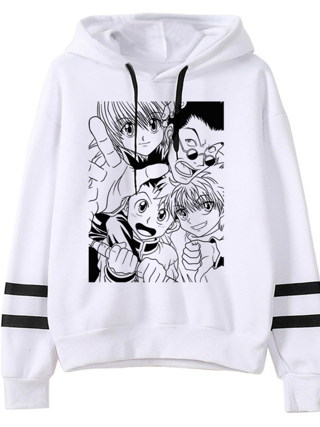  Inspirert av jeger x jeger Cosplay Anime Tegneserie Manga Animé Harajuku Graphic Kawaii Hattetrøje Til Herre Dame Voksne Varmstempling Polyester