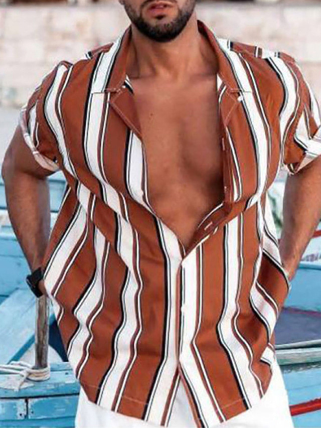 Chemise PrAna Homme Grand Gris Rayé - Boutonnée Col Extérieur - Taille L
