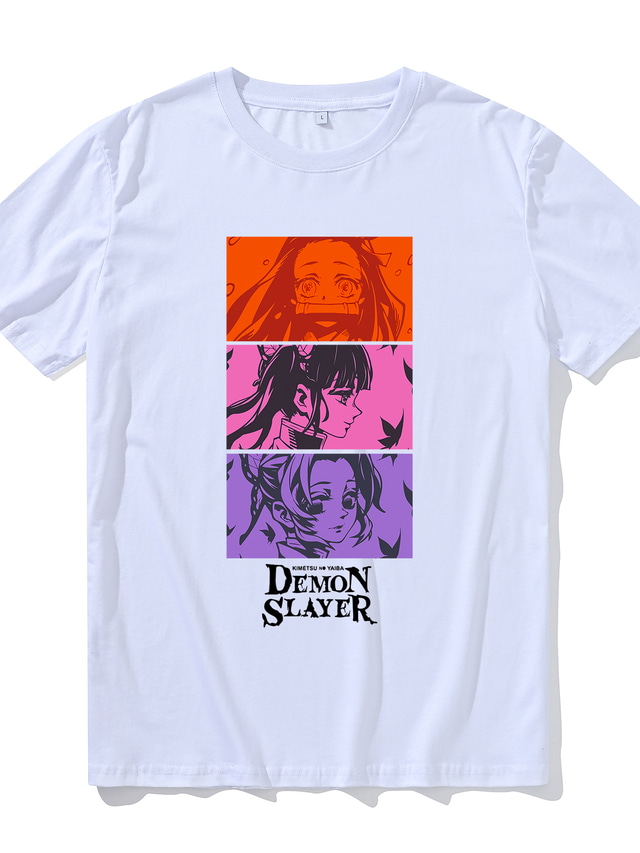 T-shirt Anime Demon Slayer Rengoku Ou Nezuko - Coton Délavé - Taille S à 3XL - Idée Cadeau Fan