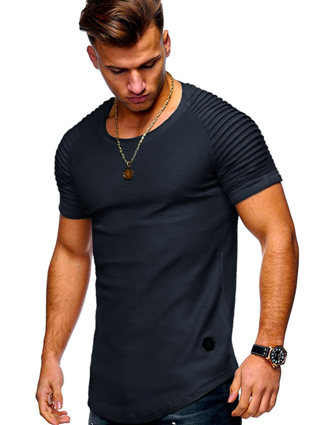  Pánské Tričko Košile Krátký rukáv Jednobarevné Větší velikosti Tričkový Ležérní Denní Oblečení Oblečení Sportovní oblečení Základní Na běžné nošení Bílá Černá Šedá