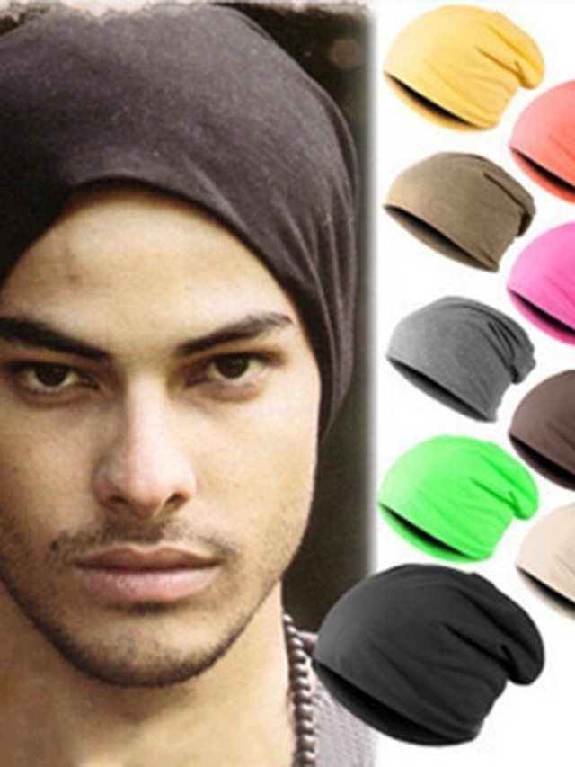  男性用 帽子 保護帽子 ストリート 日常着 純色 カラーブロック 携帯用 ブラック