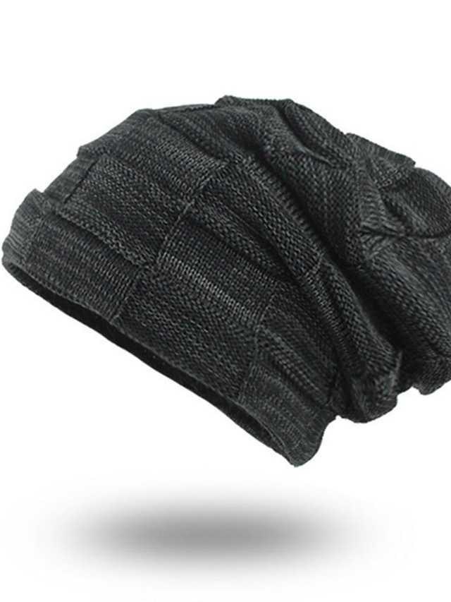  Men's Hat Protective Hat Street Dailywear Pure Color Color Block Portable Black