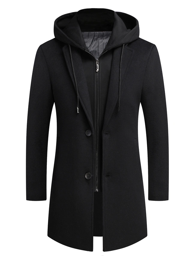 Men's Winter Coat Wool Coat Overcoat Trench Coat Outdoor Street Spring 