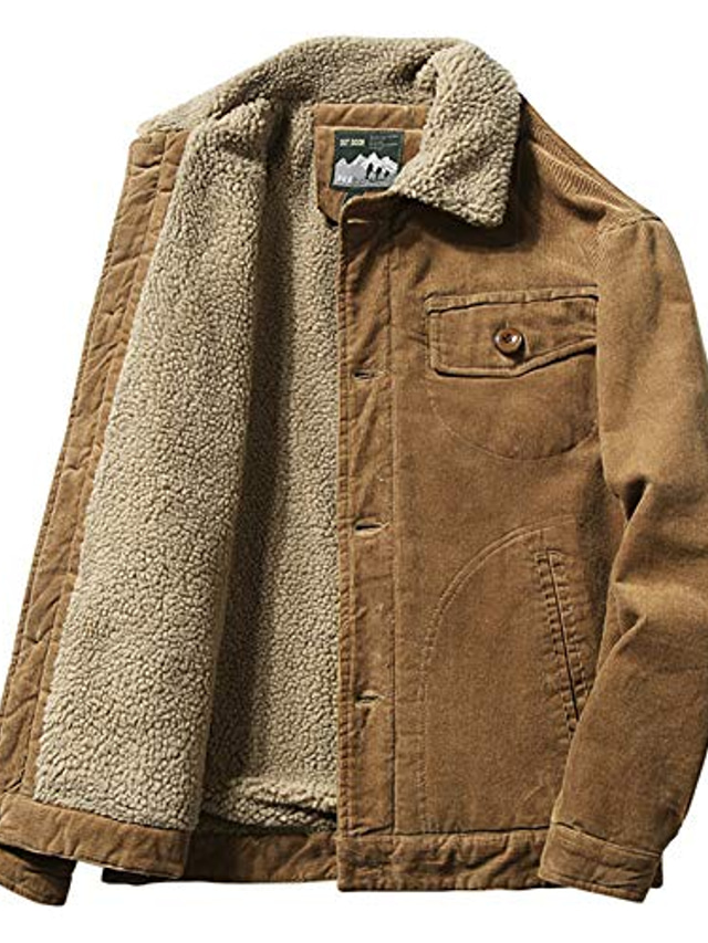  jachete din catifea pentru bărbați paltoane jachetă fleece jachetă bomber jachetă casual daliy în aer liber buzunar stradal gary kaki verde armată cafea iarnă toamnă