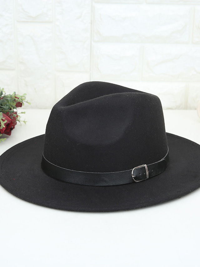  Men's Basic Bucket Hat Vintage Wide Brim Fedora Hat Sun Hat Solid Colored Hat / Fall / Summer