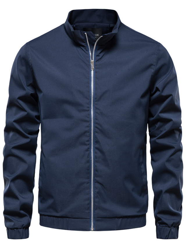  Men's Work Jacket Zipper Front Smart Casual Clothing Apparel Hoodies Sweatshirts  Navy