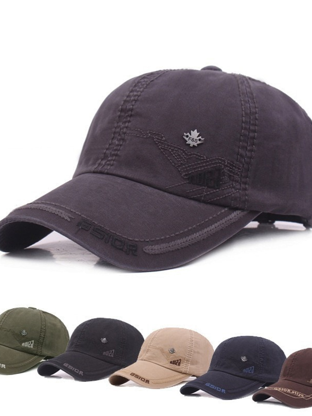  Men's Cap Hats Black Gray Army Green Khaki Navy Blue Coffee Color Block Stylish Daily