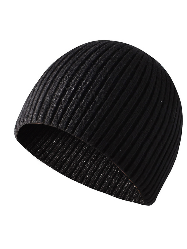  Bărbați Pălărie Beanie / Slouchy În aer liber Zilnic Tricotat Culoare pură Rezistent la Vânt Respirabil Sport Negru