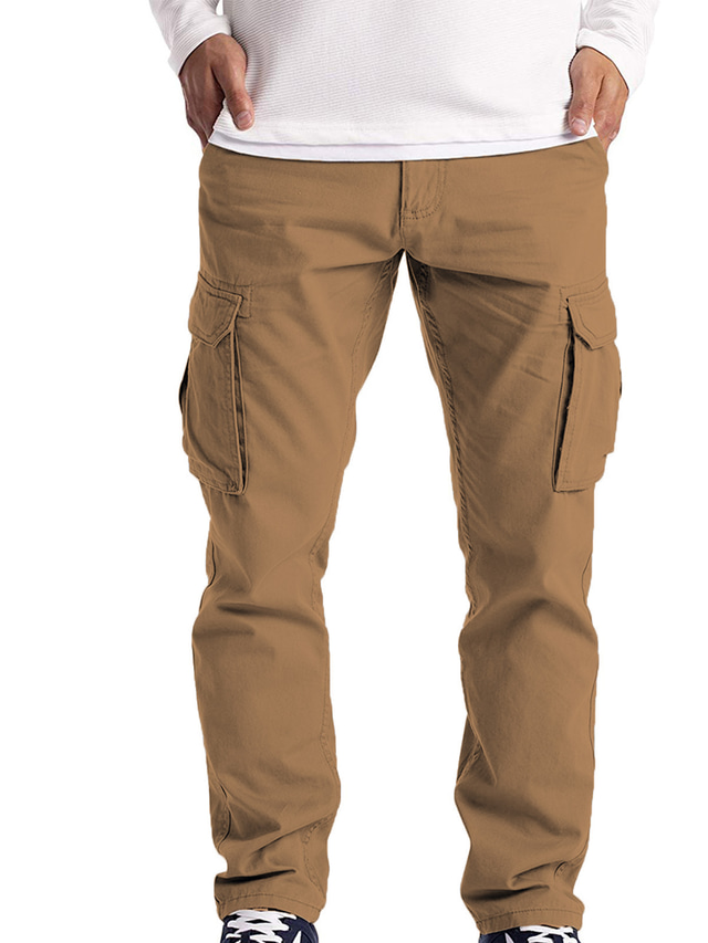  długie spodnie cargo dla mężczyzn, spodnie cargo odzież robocza bojówki bezpieczeństwa cargo 6 kieszeni pełne spodnie wygodna moda męska ciemnoszary
