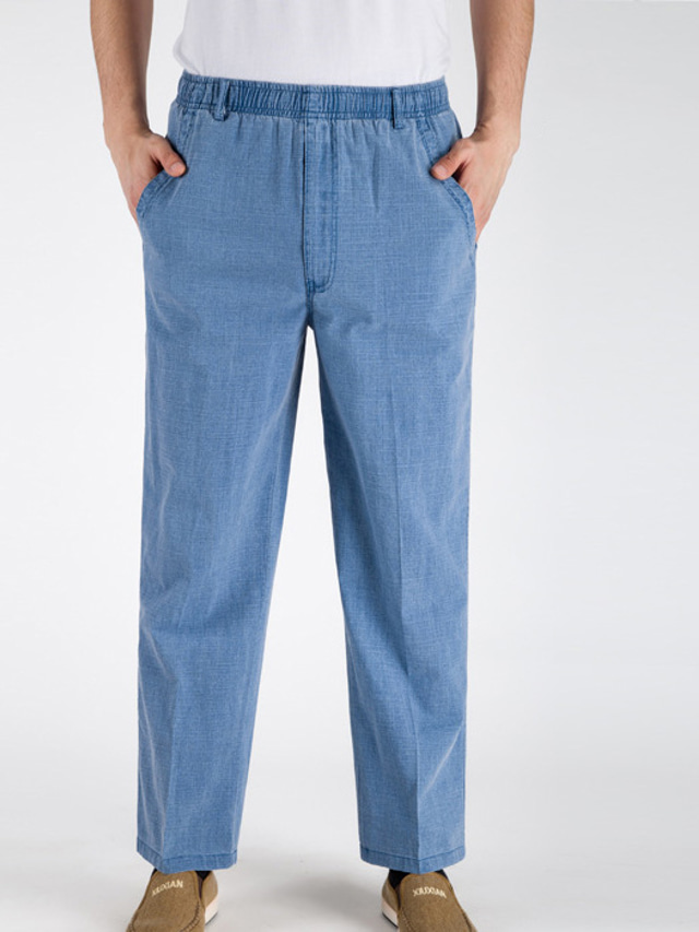 Pantalon Droit En Effet Lin Mélangé Chocolat À Cordons Ajustables Noués