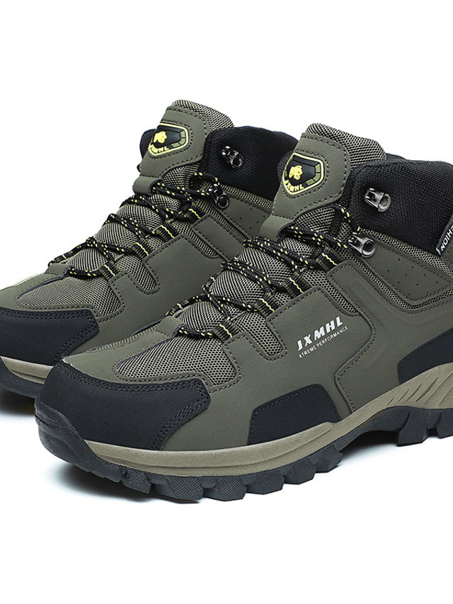  Homens Sapatos Botas Botas de Trabalho Esportivo Casual Conforto Cor Sólida Aventura Couro Ecológico Outono Inverno / Botas / Botins