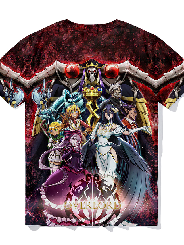  Inspired by Overlord Ainz Ooal Gown T-shirt Anime 100% Polyester Anime 3D Harajuku Graphic T-shirt For Men's / Women's / Couple's