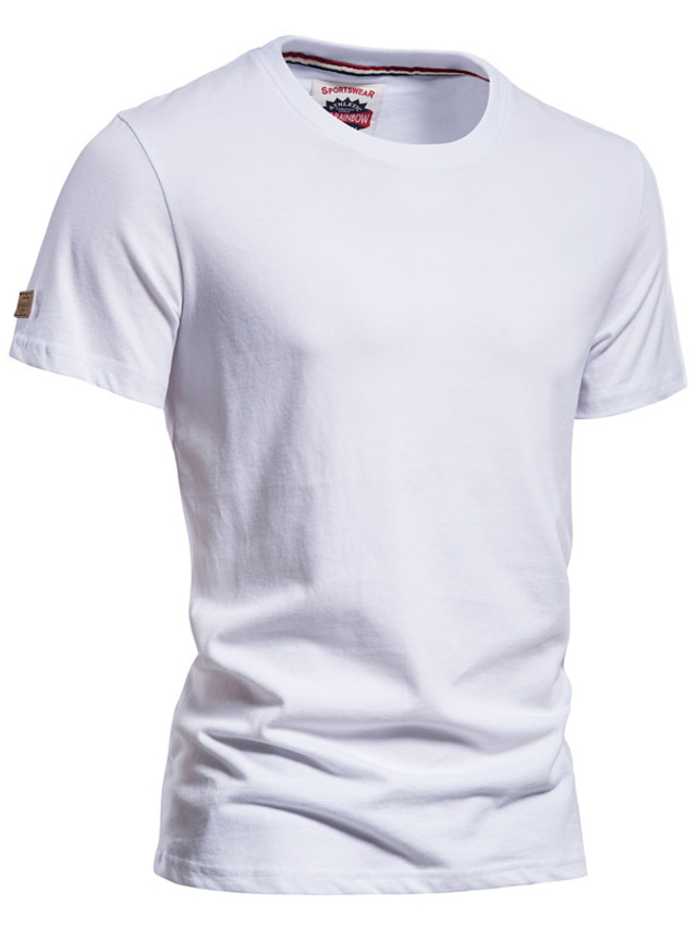  férfi póló póló egyszínű legénység nyakú utcai napi rövid ujjú felsők tervező alkalmi divat kényelmes fehér fekete kék / tengerpart