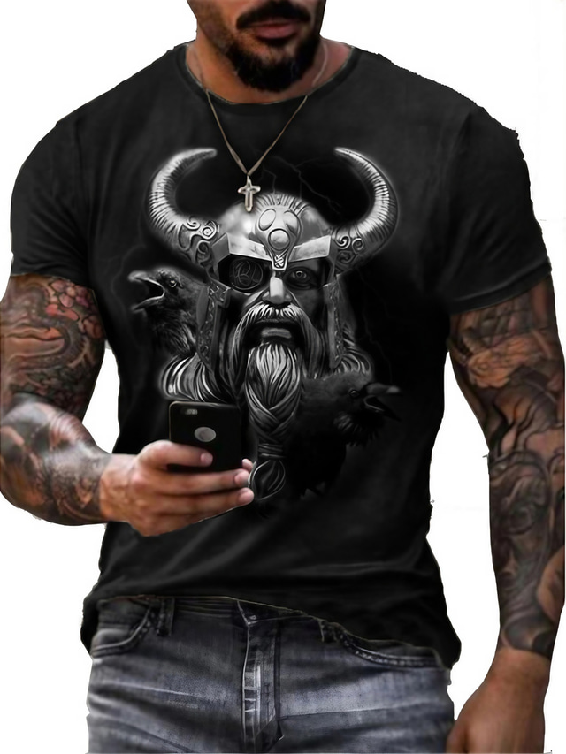  Men's T shirt Tee Designer Summer Short Sleeve Graphic Cow Print Crew Neck Daily Holiday Print Clothing Clothes Designer Casual Fashion Black Blue Gray