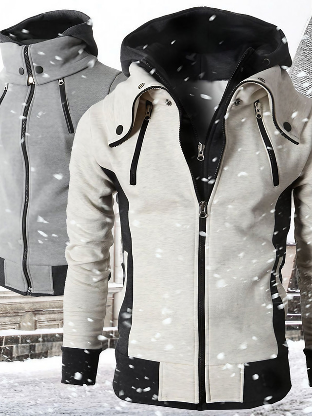  pánská nepromokavá bunda teplý zimní kabát do sněhu horská větrovka pláštěnka s kapucí