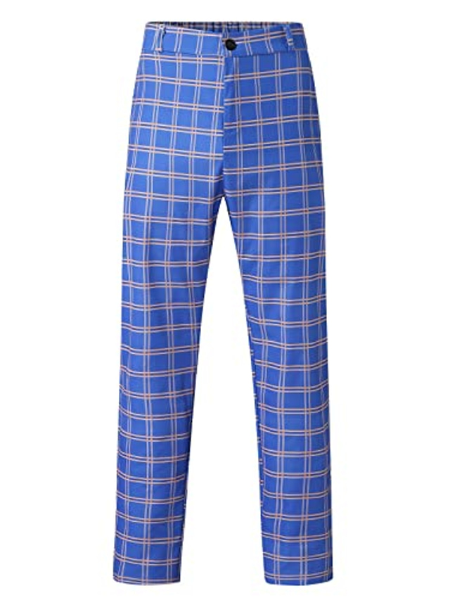  golfbyxor för män stretch slim fit klassisk passform skrynkbeständig platt fram chino byxor raka byxor blå