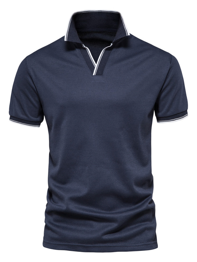  pánská golfová košile color block turndown denně ležérní street sport zapínání na knoflíky topy s krátkým rukávem klasická černá / červená bílá černá / léto pohodlné rychleschnoucí