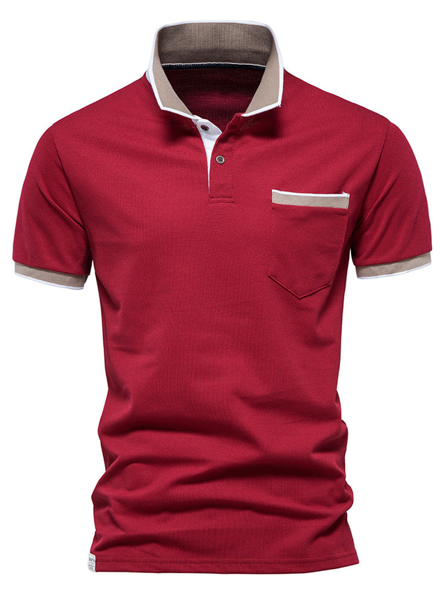  Men's Golf Shirt Print Color Block Turndown Casual Daily Zipper Print Short Sleeve Tops Casual Fashion Breathable Comfortable Blue Gray Brown Summer Shirt