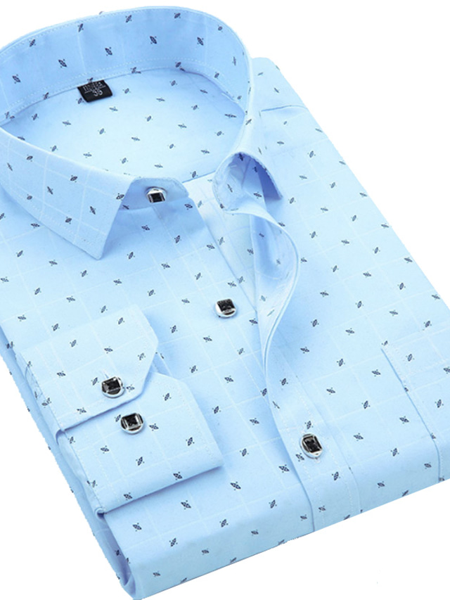  pánská košile ostatní potisky grafický knoflík límeček denní pracovní topy s dlouhým rukávem business basic modrá bílá růžová pracovní šaty košile