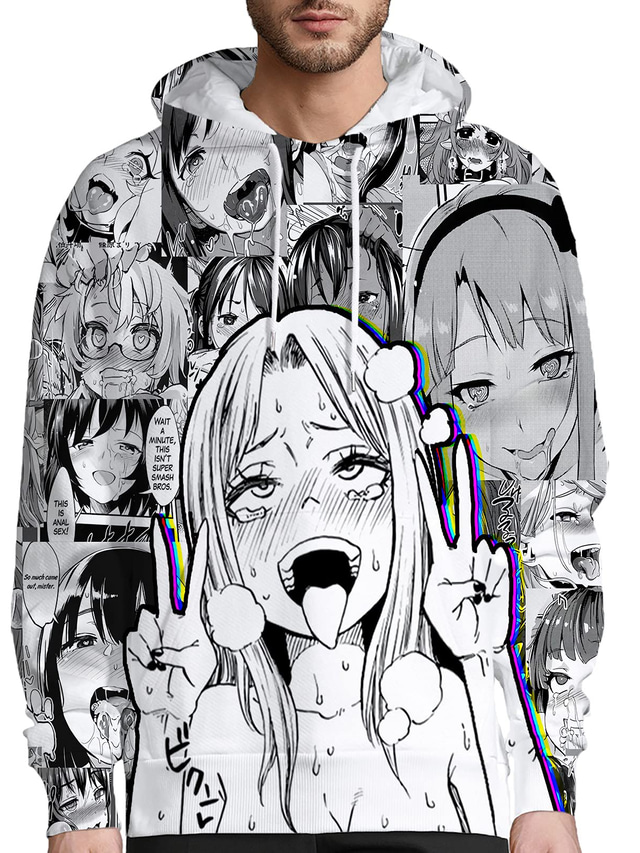  Inspired by Ahegao Zero Two Hentai Hoodie Anime 100% Polyester Anime 3D Harajuku Graphic Hoodie For Men's / Women's / Couple's