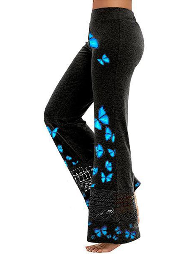  Femme Culottes Chino Pantalon Pantalon de Yoga Fluide Découpé Taille elastique Sportif Casual Fin de semaine Micro-élastique Confort Papillon Taille médiale Blanche Noir Gris Clair S M L