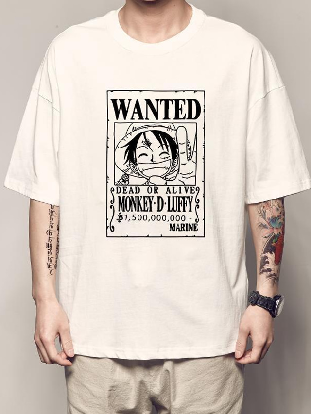  Inspiriert von One Piece Affe D. Ruffy T-Shirt-Ärmel Zeichentrick 100% Polyester Anime Harajuku Grafik Kawaii T-shirt Für Herren / Damen / Unisex / Paar / Manga / Cosplay