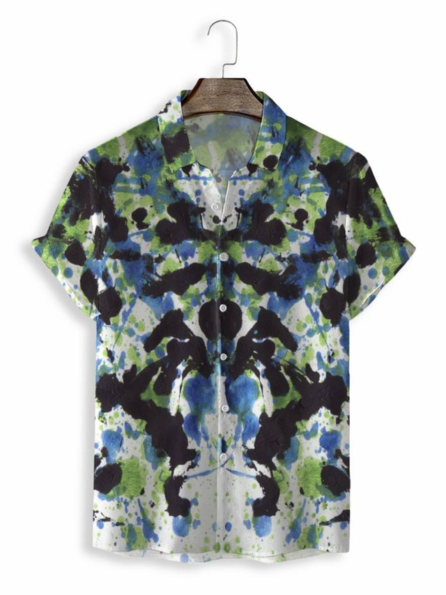  Hombre Camisa camisa hawaiana Print Graphic Hawaiian Aloha Diseño Cuello Vuelto Casual Diario Impresión 3D Manga Corta Tops Design Casual Moda Clásico Verde Trébol