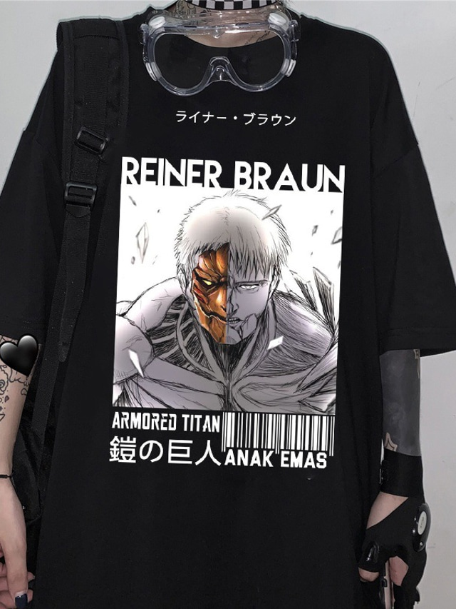  Inspirerad av Attack på Titan levi ackerman Mikasa Ackerman T-shirt Animé 100% Polyester Anime Harajuku Grafisk Söt T-shirt Till Herr / Dam / Par