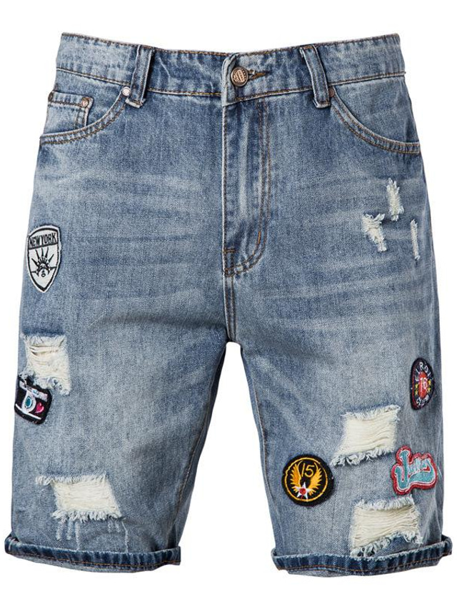  Homme Jeans Short Jeans usés Déchiré Mode Style de rue Bleu 28 29 30