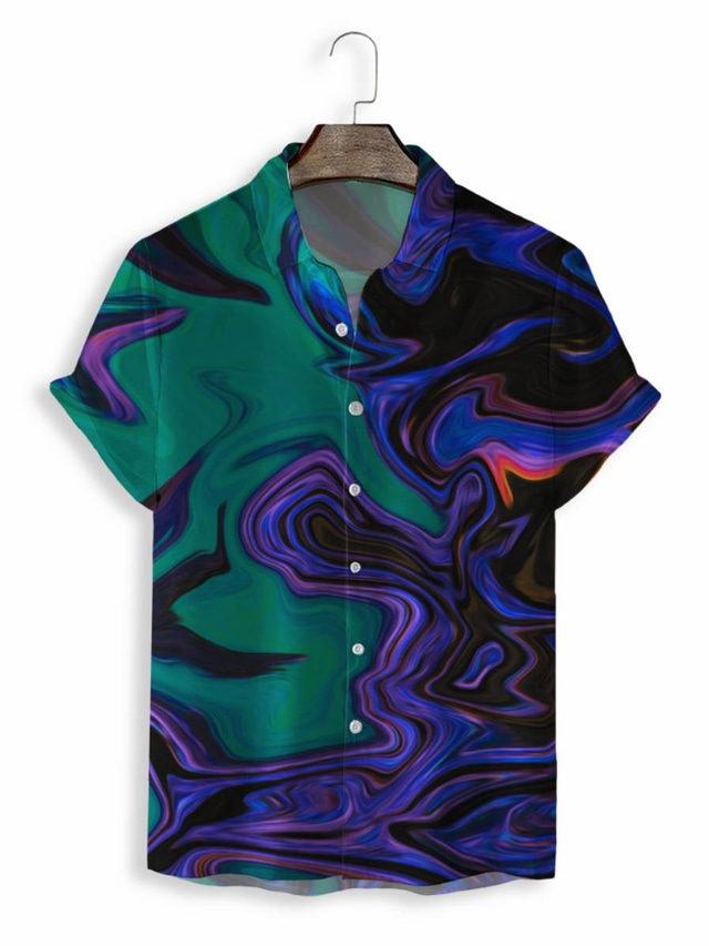  Herre Skjorte Hawaii skjorte Trykt mønster Grafisk Hawaiiansk Aloha Design Aftæpning Afslappet Daglig 3D-udskrivning Kortærmet Toppe Designer Afslappet Mode Klassisk Grøn
