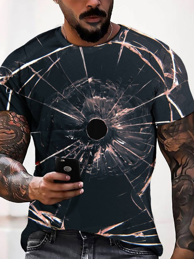  Bărbați Tricou Tricouri Designer Casual Modă Vară Manșon scurt Negru Grafic Imprimeu Rotund Casual Zilnic Imprimare 3D Îmbrăcăminte Îmbrăcăminte Designer Casual Modă