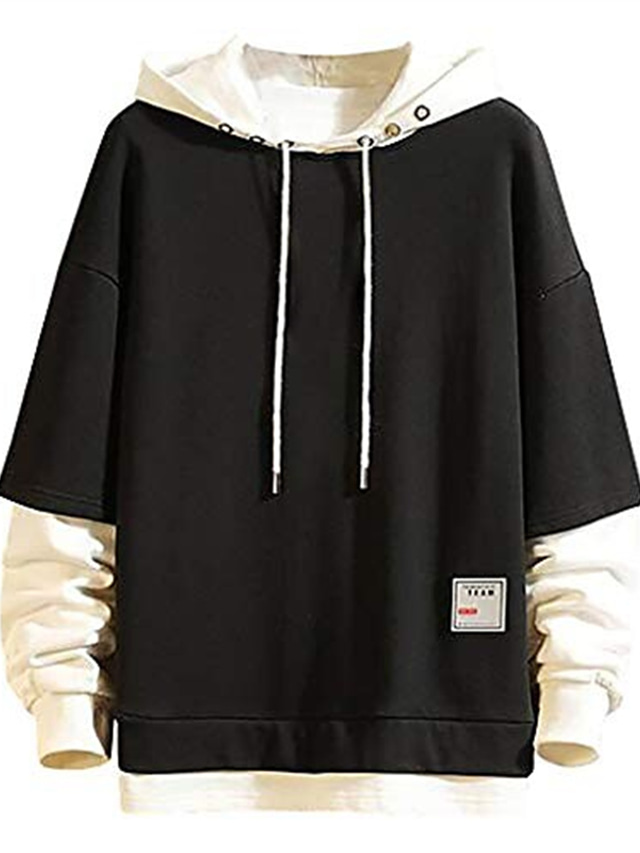  pánské unisex svetr s kapucí mikina sestřih denní ležérní grafika černá červená hip hop streetwear topy