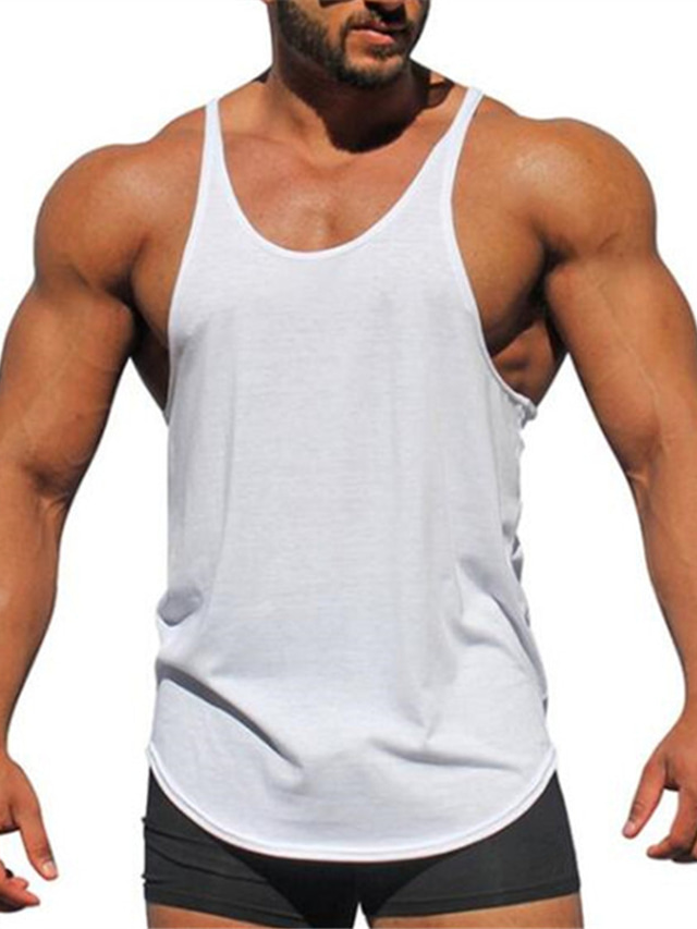  Bărbați Bluză Cămașă de gimnastică Cămașă musculară Crewneck Sporturi & Exterior Îmbrăcăminte Atletică Fără manșon Îmbrăcăminte Modă Șic Stradă Fitness pentru culturism