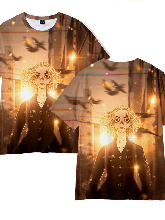  Inspiriert von Tokio Rächer Draken Mikey T-Shirt-Ärmel Zeichentrick 100% Polyester Anime Harajuku Grafik Kawaii T-shirt Für Herren / Damen / Paar