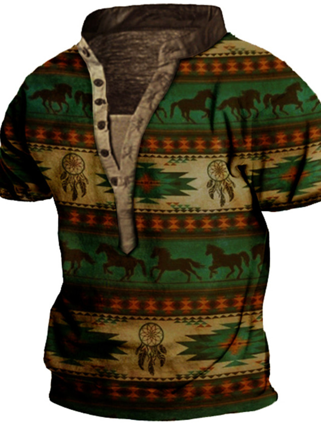 Homme Chemise Tee T shirt Tee Design Eté Manches Courtes Graphic Cheval