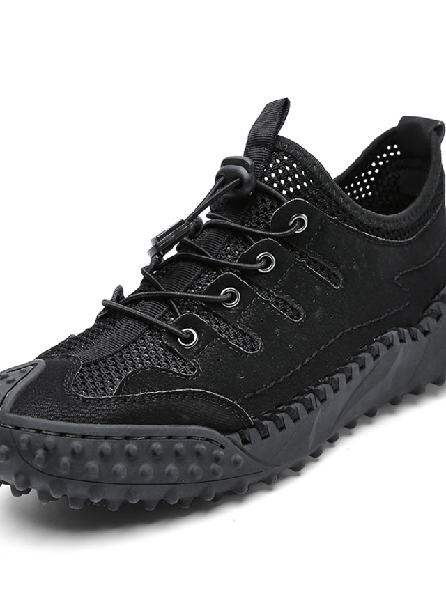  رجالي أحذية رياضية المتسكعون وزلة الإضافات كاجوال مناسب للبس اليومي المشي شبكة أسود بني البيج الربيع الصيف