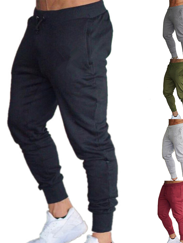  Mens Jogger Sweatpants, Men's Slim Fit Workout Athletic Pants, Lightweight Joggers Casual Slim Sweatpants Track Pants Sweatpants for Men with Pockets Large