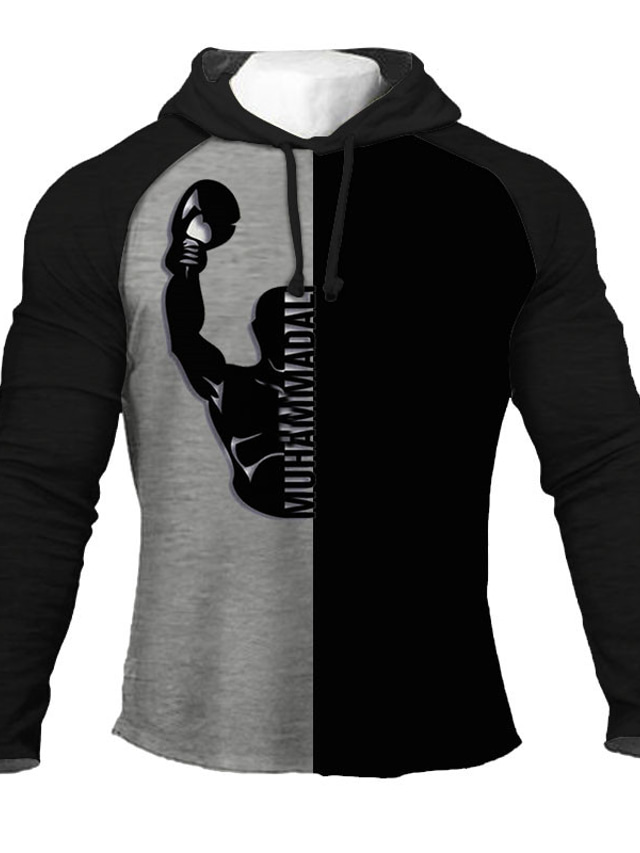  Men's Hoodie Sweatshirt Hoodie Print Streetwear Designer Casual Winter Graphic Black Print Hooded Sports & Outdoor Casual Daily Long Sleeve Clothing Clothes Slim