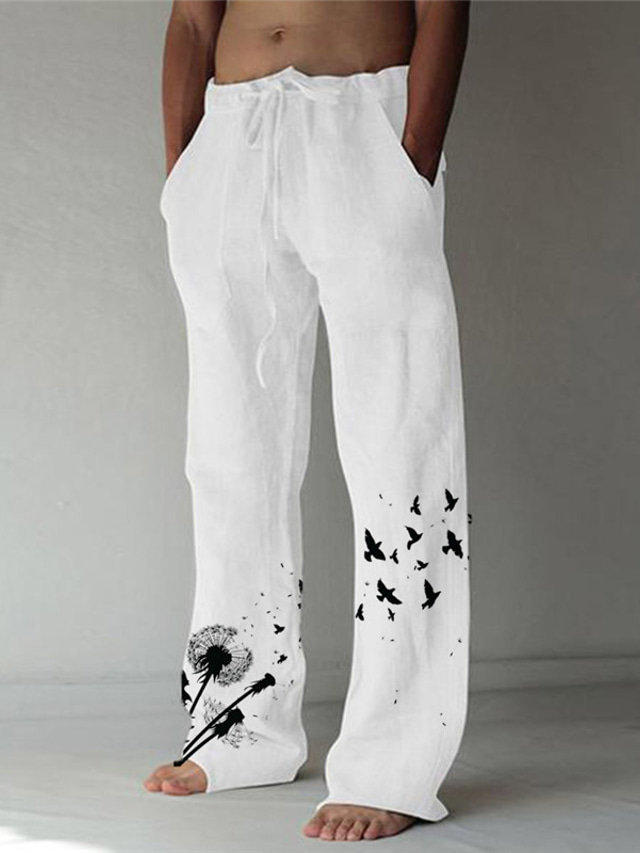  Ανδρικά Λευκά παντελόνια Παντελόνια Παντελόνι παραλίας 3D εκτύπωση Ελαστικό σχέδιο κορδονιών περίσφιξης Μπροστινή τσέπη Υψηλής Ποιότητας Μοντέρνα Μεγάλο και ψηλό Causal Καθημερινά Για διακοπές