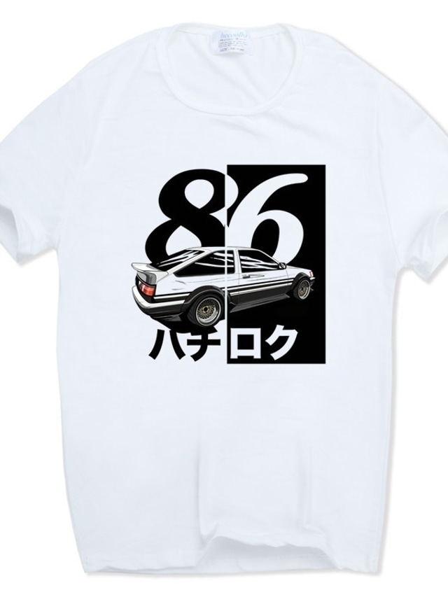  Inspireret af Indledende D Takumi Fujiwara T-shirt Tegneserie 100% Polyester Anime Harajuku Grafisk Kawaii T恤衫 Til Herre / Dame / Par
